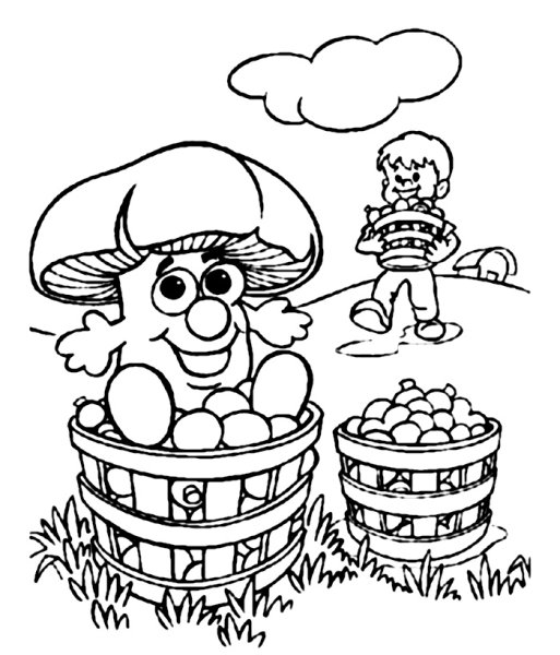 Сбор грибов раскраски для детей