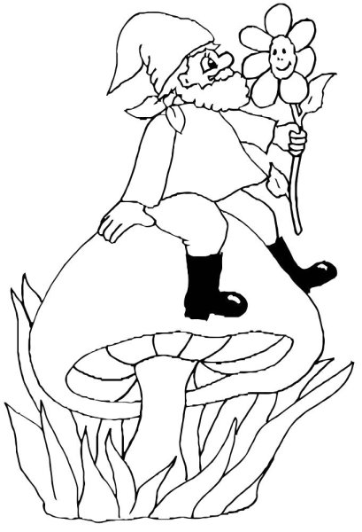 Раскраска сказочного гнома