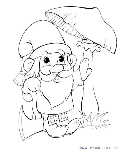 Лесовичок раскраска для детей