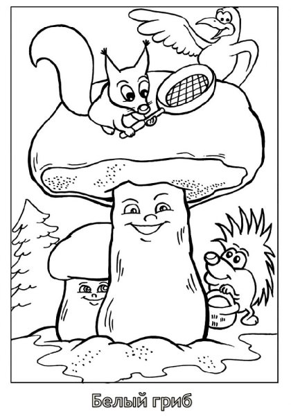 Раскраска грибы и ягоды