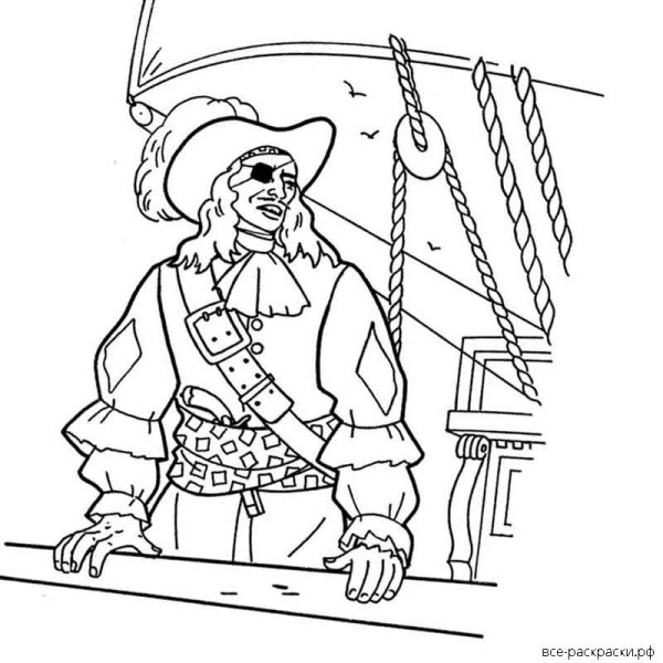 Пираты Карибского моря раскраска для детей