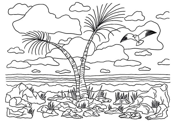 Раскраска пейзаж