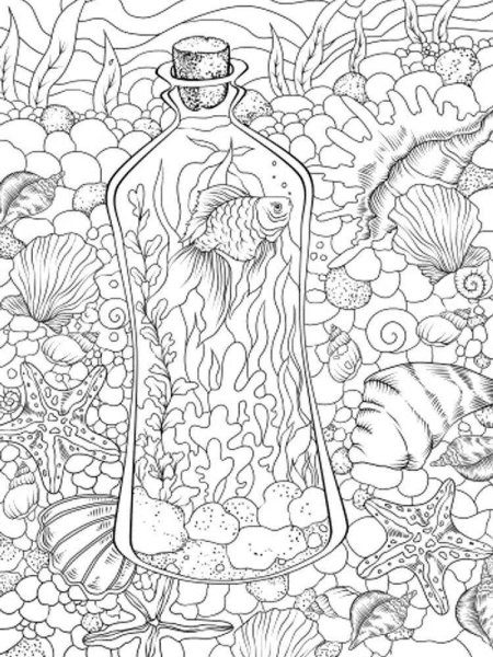 Раскраска антистресс подводный мир