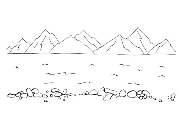 Контуры пейзажей для рисования