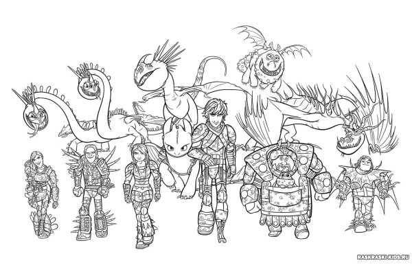 Раскраски драконы и всадники Олуха