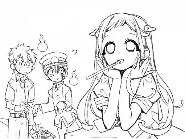 Аниме раскраска Хонако