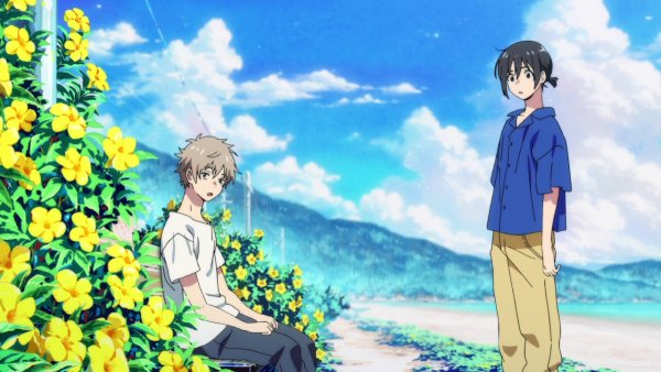 Мио из аниме незнакомец на берегу моря