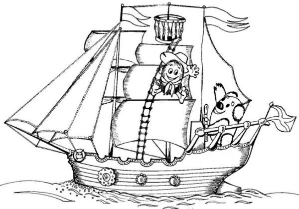 Корабли. Раскраска