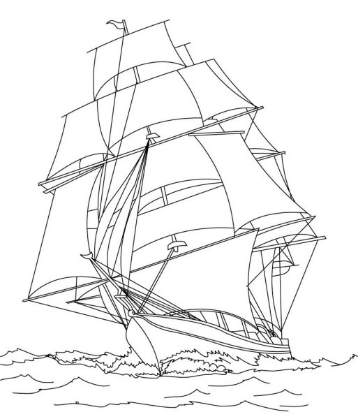 Парусник раскраска