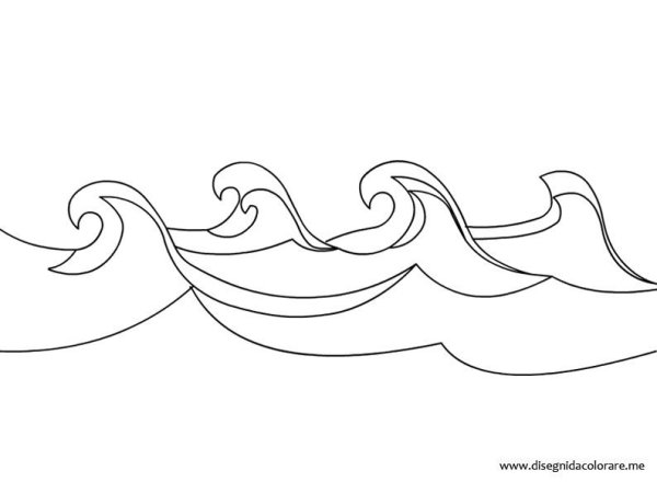 Волны раскраска для детей