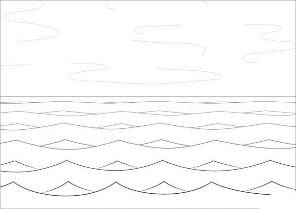 В море. Раскраска