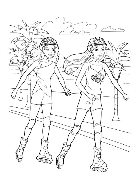 Раскраски Барби с подружками