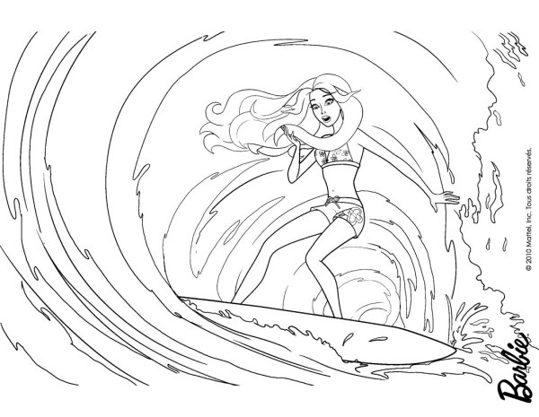Раскраски Барби приключения Русалочки