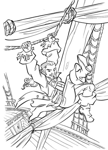 Раскраска пираты Карибского моря Уилл Тернер