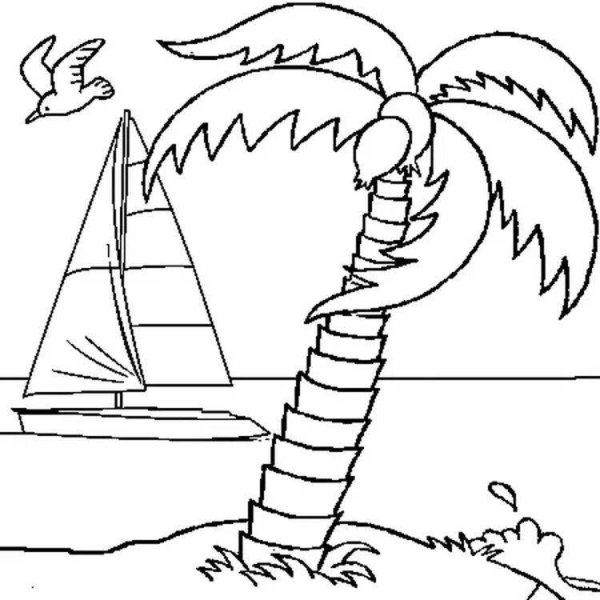 Мальчики на Пальме раскраска