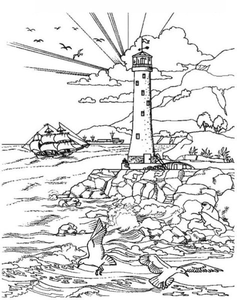 Маяк раскраска