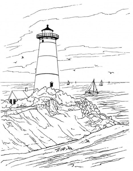 Маяк раскраска