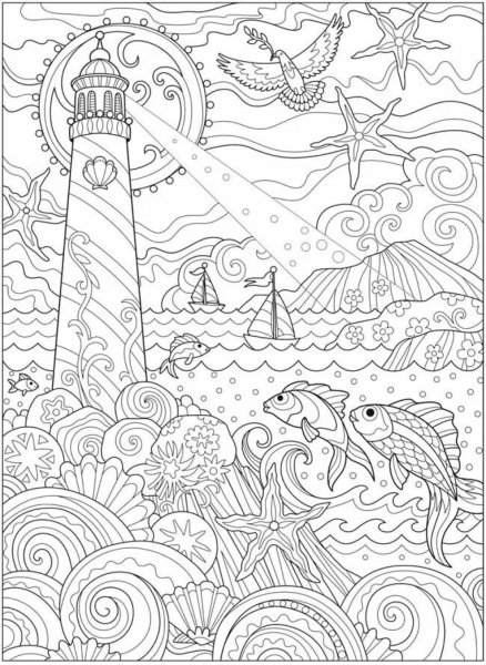 Раскраски антистресс морские