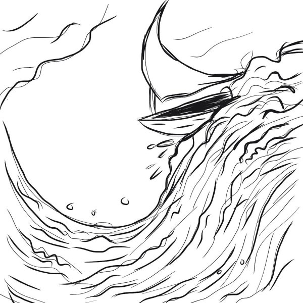 Бушующее море рисунок карандашом