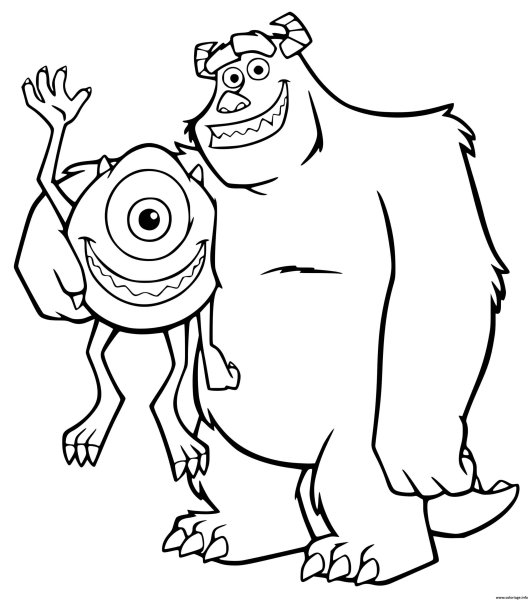 Джеймс Салливан Корпорация монстров раскраска