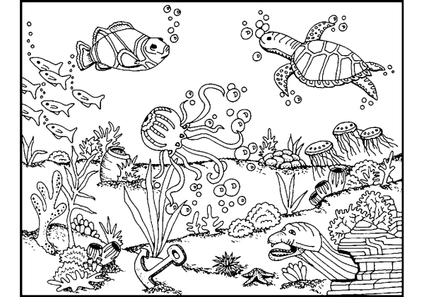Раскраска "подводный мир"