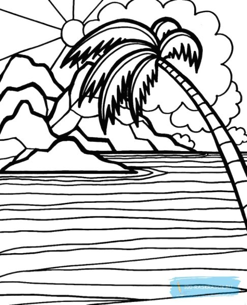 В море. Раскраска