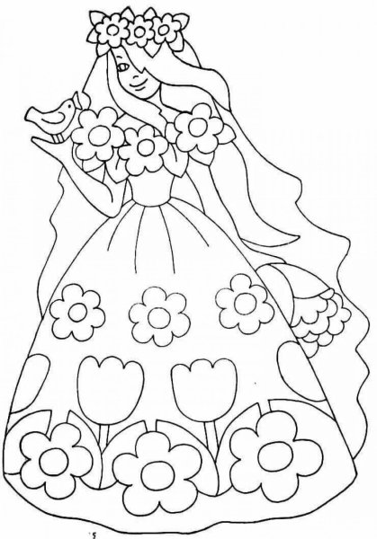 Девушка Весна раскраска