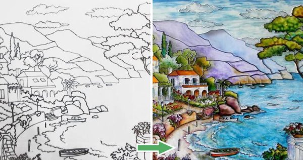 Средиземноморье витраж