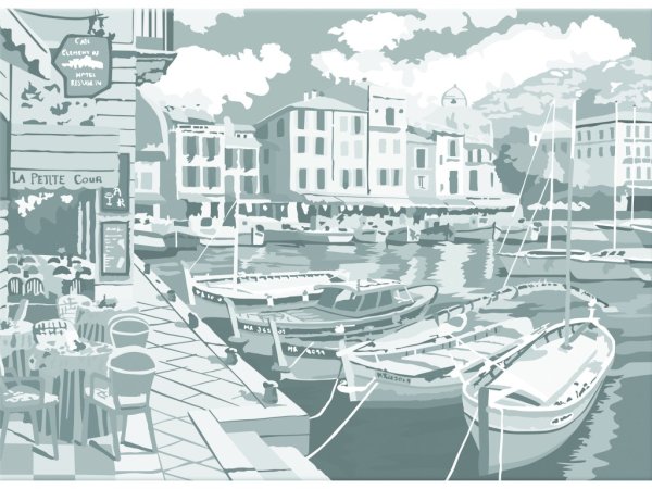 Холст на картоне с эскизом