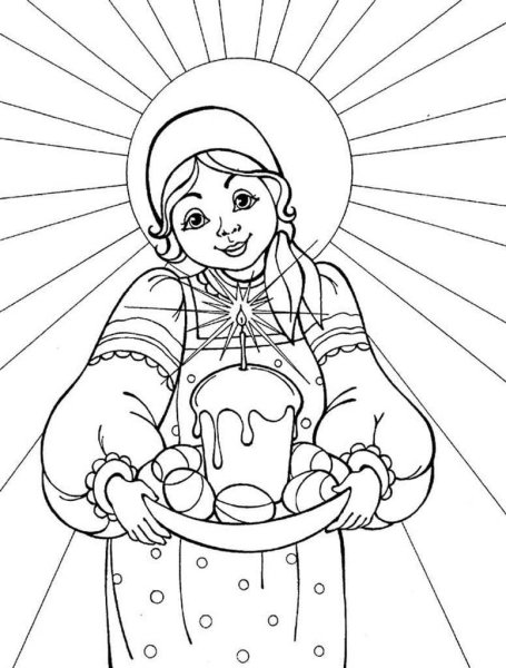 Раскраска на тему Пасха