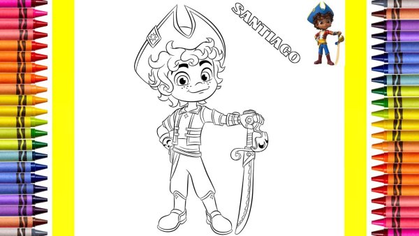 Сантьяго и его моря раскраска