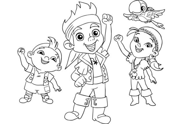 Джек и пираты Нетландии раскраска