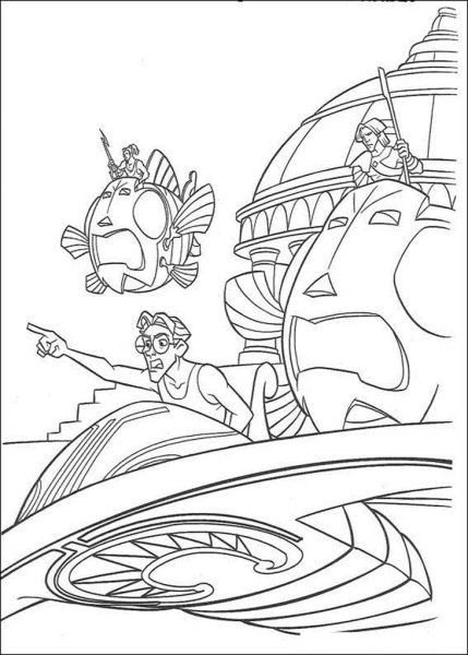 Раскраска Атлантида Затерянный мир