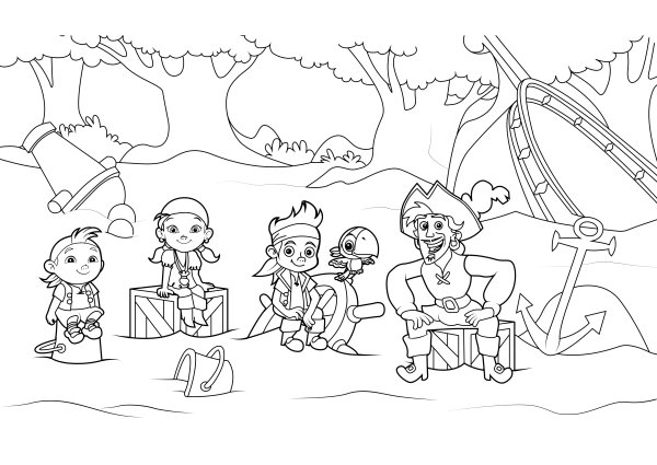 Раскраски Джейк и пираты Нетландии раскраски