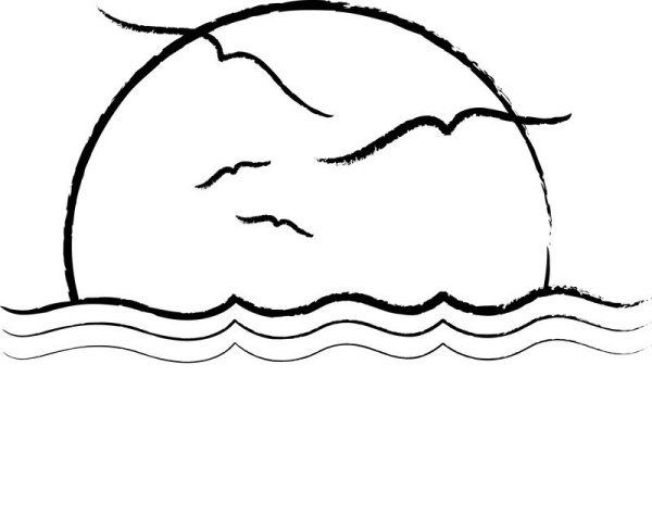 Трафарет закат солнца