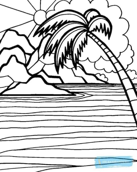 В море. Раскраска