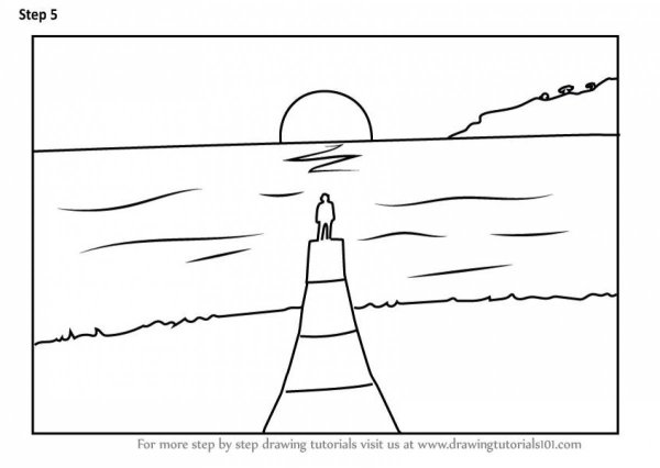 Картинки раскраски закат