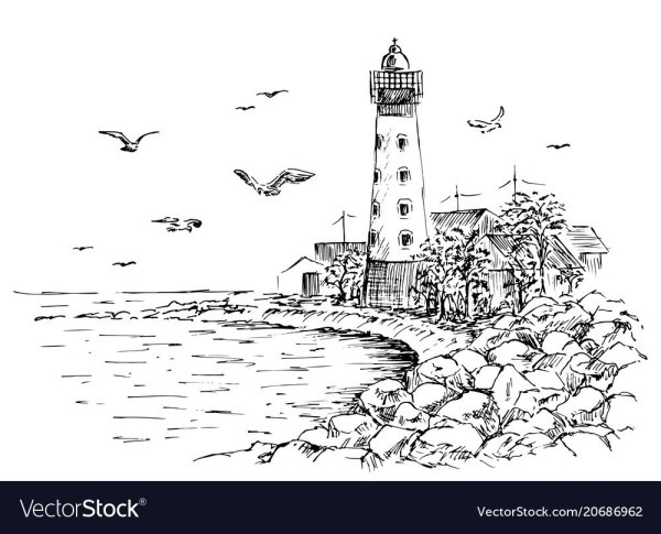 Морской пейзаж рисунок