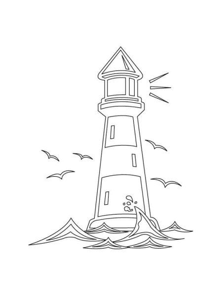 Маяк раскраска для детей