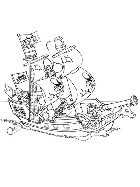 Раскраска лего корабль