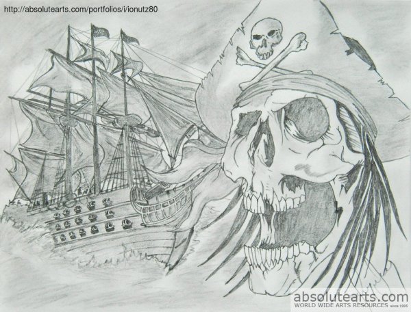 Раскраска пираты Карибского моря чёрная жемчуцжинга