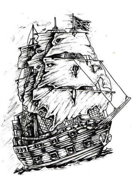 Пираты Карибского моря корабли черная Жемчужина раскраска