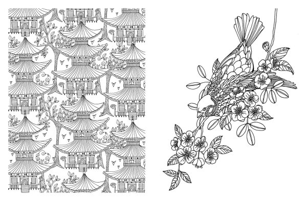 Раскраски антистресс японские мотивы