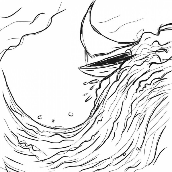 Бушующее море рисунок карандашом