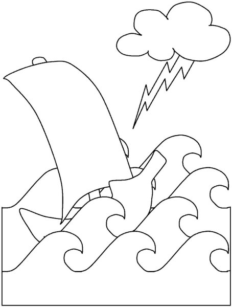 Раскраска волны моря для детей