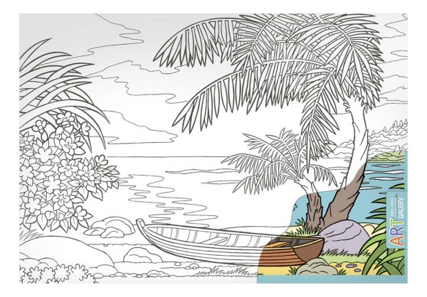 В море. Раскраска