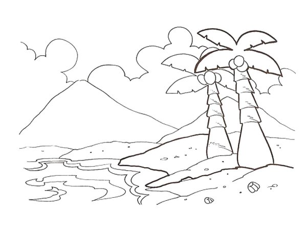 Пейзаж раскраска для детей