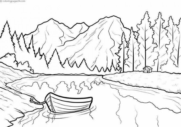 Раскраска пейзаж