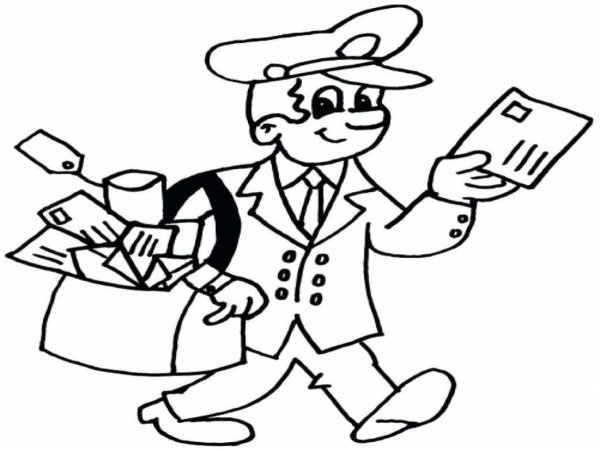 Почтальон рисунок