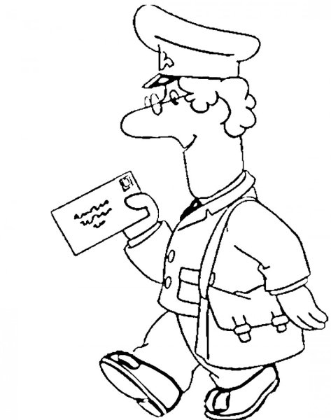 Профессия почтальон раскраска
